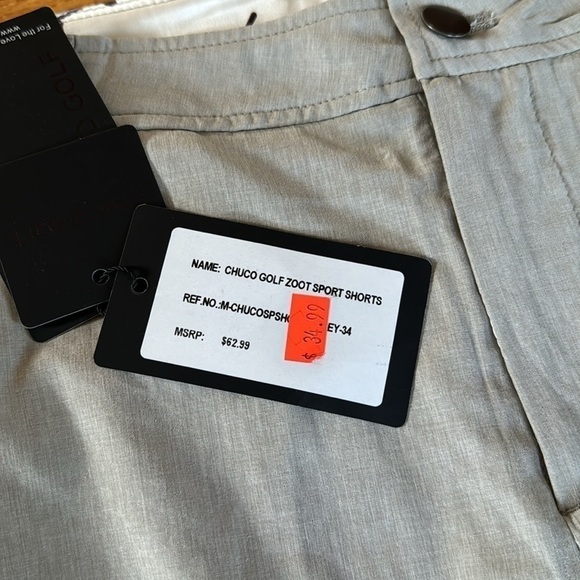NWD Chuco Golf Men’s Gray Zoot Sport Shorts Sz 34 - Picture 3 of 6